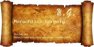 Merschilcz Gergely névjegykártya